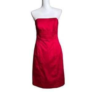 David’s Bridal Strapless Red Dress Size 6